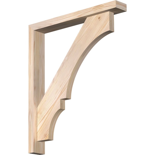 Ekena Millwork Balboa Block Smooth Bracket w/ Offset Brace, Douglas Fir, 3 1/2"W x 24"D x 28"H BKT0402X24X28BOA05SDF - main